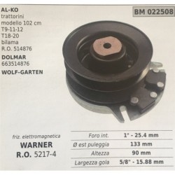 FRIZIONE ELETTROMAGNETICA BRUMAR WARNER ALKO trattorini modello 102 cm T91112 T1820 bilama RO 514876 DOLMAR 663514876 WOLFGARTE