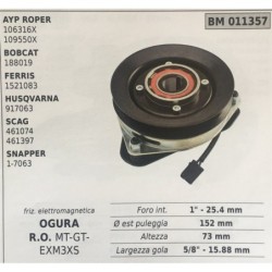 FRIZIONE ELETTROMAGNETICA BRUMAR OGURA AYP ROPER 106316X 109550X BOBCAT 188019 FERRIS 1521083 HUSQVARNA 917063 SCAG 461074 4613