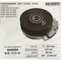 FRIZIONE ELETTROMAGNETICA BRUMAR WARNER CASTELGARDEN  GGP  ALPINA  STIGA trattorini  PARK PRESTIGE 4WD PARK PRO 16 4WD PARK PRO