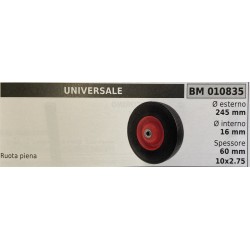 BRUMAR RUOTE VARIE UNIVERSALE  ruota piena Ø esterno 245 mm Ø interno 16 mm spessore 60 mm  RO   10x275