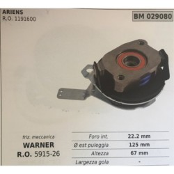 FRIZIONE MECCANICA BRUMAR WARNER ARIENS RO 1191600    foro int 222 mm Ø est puleggia 125 mm altezza 67 mm larghezza gola