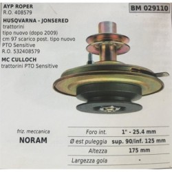 FRIZIONE MECCANICA BRUMAR NORAM AYP ROPER RO 408579 HUSQVARNA  JONSERED  trattorini tipo nuovo (dopo 2009) cm 97 scarico post t