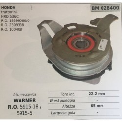 FRIZIONE MECCANICA BRUMAR WARNER HONDA trattorini HRD 536C RO 193990600 RO 2309338 RO 100408    foro int 222 mm Ø est puleggia