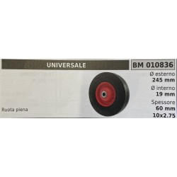 BRUMAR RUOTE VARIE UNIVERSALE  ruota piena Ø esterno 245 mm Ø interno 16 mm spessore 60 mm  RO   10x275