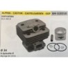 CILINDRO COMPLETO DI PISTONE E SEGMENTI BRUMAR  ALPINA  CASTOR  CASTELGARDEN  GGP SOFFIATORI BLX 2608    Ø 34 DSpinotto 8 Pist