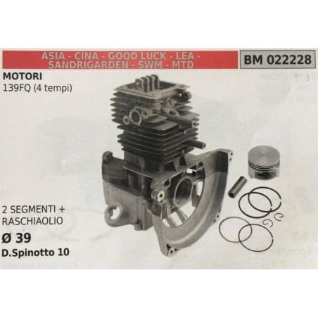 CILINDRO COMPLETO DI PISTONE E SEGMENTI BRUMAR  ASIA  CINA  GOOD LUCK  LEA  SANDRIGARDEN  SWM  MTD MOTORI 139FQ (4 tempi)    2