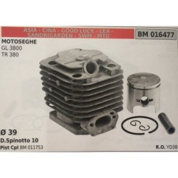 CILINDRO COMPLETO DI PISTONE E SEGMENTI BRUMAR  ASIA  CINA  GOOD LUCK  LEA  SANDRIGARDEN  SWM  MTD MOTOSEGHE GL 3800 TR 380