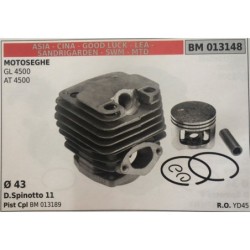 CILINDRO COMPLETO DI PISTONE E SEGMENTI BRUMAR  ASIA  CINA  GOOD LUCK  LEA  SANDRIGARDEN  SWM  MTD MOTOSEGHE GL 4500 AT 4500