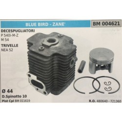 CILINDRO COMPLETO DI PISTONE E SEGMENTI BRUMAR  BLUE BIRD  ZANE' DECESPUGLIATORI P 540iMZ M 54 TRIVELLE NEA 52    Ø 44 DSpinott