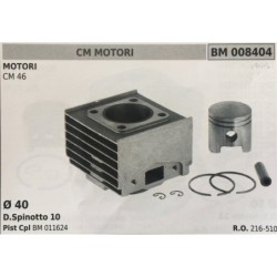 CILINDRO COMPLETO DI PISTONE E SEGMENTI BRUMAR  CM MOTORI MOTORI CM 46    Ø 40 DSpinotto 10 Pist Cpl BM 011624