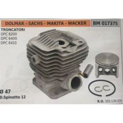 CILINDRO COMPLETO DI PISTONE E SEGMENTI BRUMAR  DOLMAR  SACHS  MAKITA  WACKER TRONCATORI DPC 6200 DPC 6400 DPC 6410    Ø 47 DSp