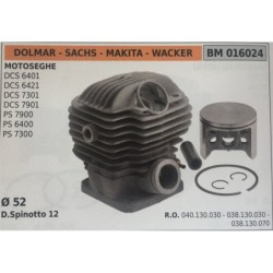 CILINDRO COMPLETO DI PISTONE E SEGMENTI BRUMAR  DOLMAR  SACHS  MAKITA  WACKER MOTOSEGHE DCS 6401 DCS 6421 DCS 7301 DCS 7901 PS