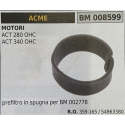 BRUMAR FILTRO ARIA ACME  MOTORI ACT 280 OHC ACT 340 OHC  prefiltro in spugna per BM 002778 RO 359165  54963380