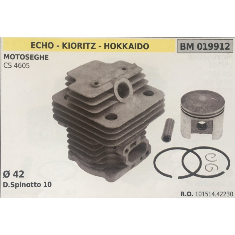 CILINDRO COMPLETO DI PISTONE E SEGMENTI BRUMAR  ECHO  KIORITZ  HOKKAIDO MOTOSEGHE CS 4605    Ø 42 DSpinotto 10