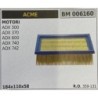 BRUMAR FILTRO ARIA ACME  MOTORI ADX 300 ADX 370 ADX 600 ADX 740 ADX 742  184x81x32 RO 359121