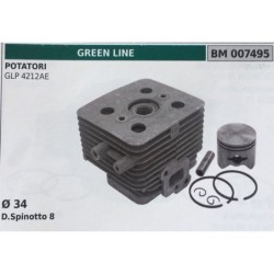 CILINDRO COMPLETO DI PISTONE E SEGMENTI BRUMAR  GREEN LINE POTATORI GLP 4212AE    Ø 34 DSpinotto 8