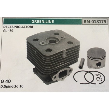 CILINDRO COMPLETO DI PISTONE E SEGMENTI BRUMAR  GREEN LINE DECESPUGLIATORI GL 430    Ø 40 DSpinotto 10