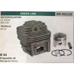 CILINDRO COMPLETO DI PISTONE E SEGMENTI BRUMAR  GREEN LINE DECESPUGLIATORI GL52SW  BGE 520 TRIVELLE AG 52    Ø 44 DSpinotto 10