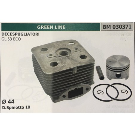 CILINDRO COMPLETO DI PISTONE E SEGMENTI BRUMAR  GREEN LINE DECESPUGLIATORI GL 53 ECO     Ø 44 DSpinotto 10