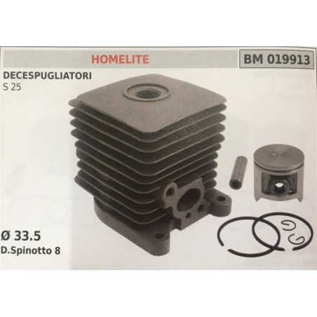 CILINDRO COMPLETO DI PISTONE E SEGMENTI BRUMAR  HOMELITE DECESPUGLIATORI S 25    Ø 335 DSpinotto 8