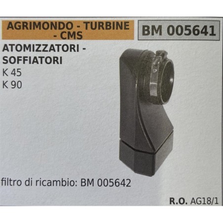 BRUMAR FILTRO ARIA AGRIMONDO  TURBINE  CMS  ATOMIZZATORI  SOFFIATORI K 45 K 90  filtro di ricambio: BM 005642 RO AG181