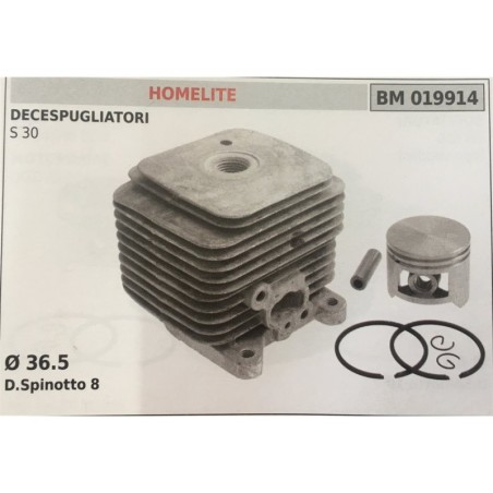 CILINDRO COMPLETO DI PISTONE E SEGMENTI BRUMAR  HOMELITE DECESPUGLIATORI S 30    Ø 365 DSpinotto 8
