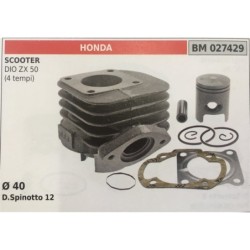 CILINDRO COMPLETO DI PISTONE E SEGMENTI BRUMAR  HONDA SCOOTER DIO ZX 50 (4 tempi)    Ø 40 DSpinotto 12