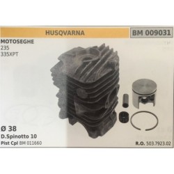 CILINDRO COMPLETO DI PISTONE E SEGMENTI BRUMAR  HUSQVARNA MOTOSEGHE 235 335XPT    Ø 38 DSpinotto 10  Pist Cpl BM 011660