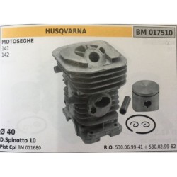 CILINDRO COMPLETO DI PISTONE E SEGMENTI BRUMAR  HUSQVARNA MOTOSEGHE 141 142    Ø 40 DSpinotto 10 Pist Cpl BM 011680