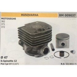 CILINDRO COMPLETO DI PISTONE E SEGMENTI BRUMAR  HUSQVARNA MOTOSEGHE 362 371 372    Ø 47 DSpinotto 12 Pist Cpl BM 011671