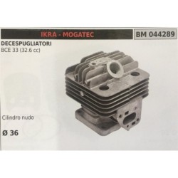 CILINDRO COMPLETO DI PISTONE E SEGMENTI BRUMAR  IKRA  MOGATEC DECESPUGLIATORI BCE 33 (326 cc)    Cilindro nudo  Ø 36