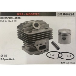 CILINDRO COMPLETO DI PISTONE E SEGMENTI BRUMAR  IKRA  MOGATEC DECESPUGLIATORI BCE 33 (326 cc)    Ø 36 D Spinotto 9