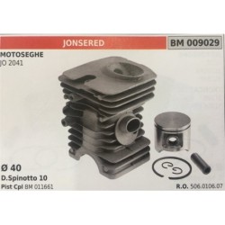 CILINDRO COMPLETO DI PISTONE E SEGMENTI BRUMAR  JONSERED MOTOSEGHE JO 2041    Ø 40 DSpinotto 10 Pist Cpl BM 011661
