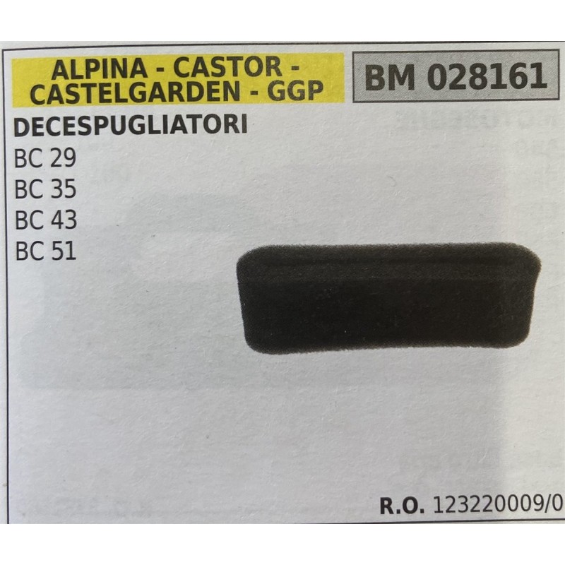 BRUMAR FILTRO ARIA ALPINA  CASTOR  CASTELGARDEN  GGP  DECESPUGLIATORI BC 29 BC 35 BC 43 BC 51  RO 1232200090
