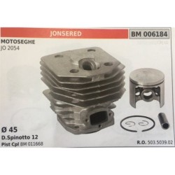 CILINDRO COMPLETO DI PISTONE E SEGMENTI BRUMAR  JONSERED MOTOSEGHE JO 2054    Ø 45 DSpinotto 12 Pist Cpl BM 011668