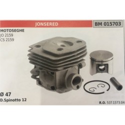 CILINDRO COMPLETO DI PISTONE E SEGMENTI BRUMAR  JONSERED MOTOSEGHE JO 2159 CS 2159    Ø 47 DSpinotto 12