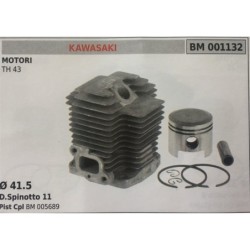 CILINDRO COMPLETO DI PISTONE E SEGMENTI BRUMAR  KAWASAKI MOTORI TH 43    Ø 415 DSpinotto 11 Pist Cpl BM 005689