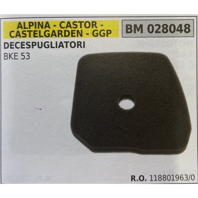 BRUMAR FILTRO ARIA ALPINA  CASTOR  CASTELGARDEN  GGP  DECESPUGLIATORI BKE 53  RO 1188019630