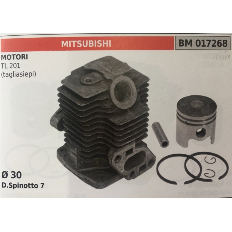 CILINDRO COMPLETO DI PISTONE E SEGMENTI BRUMAR  MITSUBISHI MOTORI TL 201 (tagliasiepi)    Ø 30 DSpinotto 7