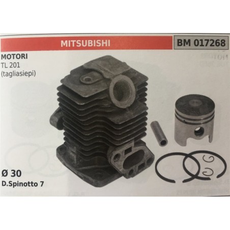 CILINDRO COMPLETO DI PISTONE E SEGMENTI BRUMAR  MITSUBISHI MOTORI TL 201 (tagliasiepi)    Ø 30 DSpinotto 7