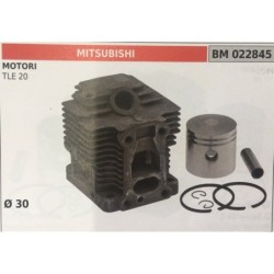 CILINDRO COMPLETO DI PISTONE E SEGMENTI BRUMAR  MITSUBISHI MOTORI TLE 20    Ø 30