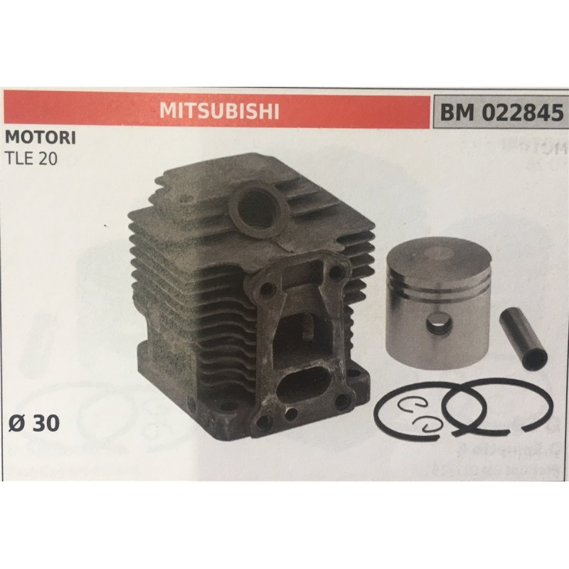 CILINDRO COMPLETO DI PISTONE E SEGMENTI BRUMAR  MITSUBISHI MOTORI TLE 20    Ø 30