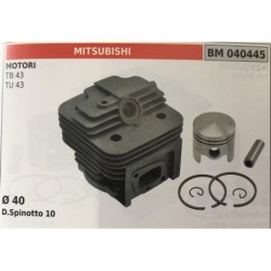 CILINDRO COMPLETO DI PISTONE E SEGMENTI BRUMAR  MITSUBISHI MOTORI TB 43 TU 43    Ø 40 DSpinotto 10