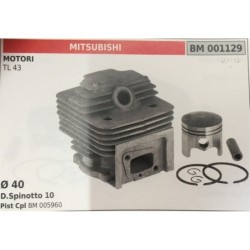 CILINDRO COMPLETO DI PISTONE E SEGMENTI BRUMAR  MITSUBISHI MOTORI TL 43    Ø 40 DSpinotto 10 Pist Cpl BM 005960