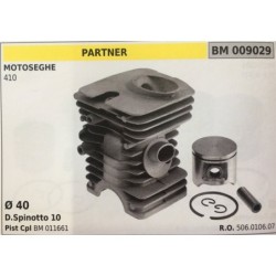 CILINDRO COMPLETO DI PISTONE E SEGMENTI BRUMAR  PARTNER MOTOSEGHE 410    Ø 40 DSpinotto 10 Pist Cpl BM 011661