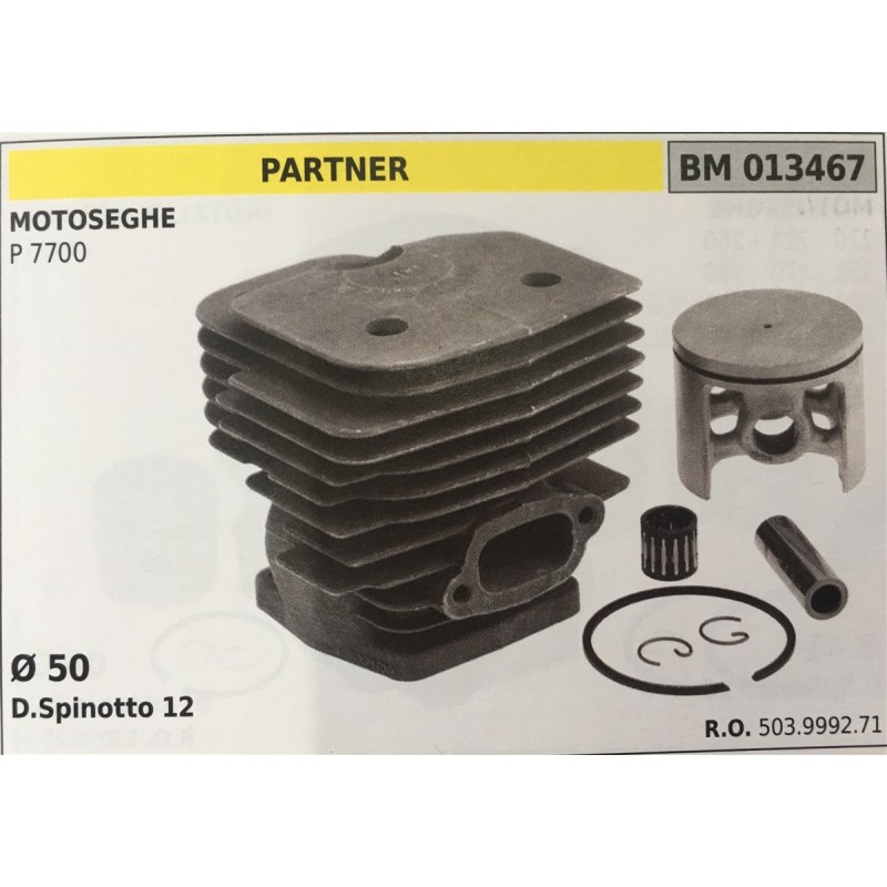 CILINDRO COMPLETO DI PISTONE E SEGMENTI BRUMAR  PARTNER MOTOSEGHE P 7700    Ø 50 DSpinotto 12
