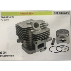 CILINDRO COMPLETO DI PISTONE E SEGMENTI BRUMAR  PROGREEN TAGLIASIEPI PG 500D    Ø 34 DSpinotto 8