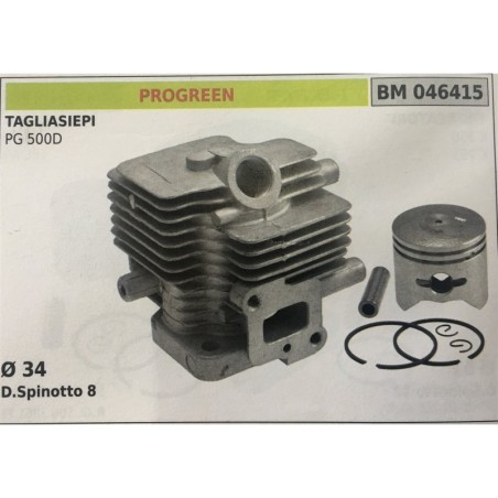 CILINDRO COMPLETO DI PISTONE E SEGMENTI BRUMAR  PROGREEN TAGLIASIEPI PG 500D    Ø 34 DSpinotto 8