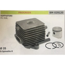 CILINDRO COMPLETO DI PISTONE E SEGMENTI BRUMAR  PROGREEN SOFFIATORI PG 31BL    Ø 35 DSpinotto 8