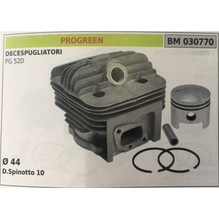 CILINDRO COMPLETO DI PISTONE E SEGMENTI BRUMAR  PROGREEN DECESPUGLIATORI PG 52D    Ø 44 DSpinotto 10